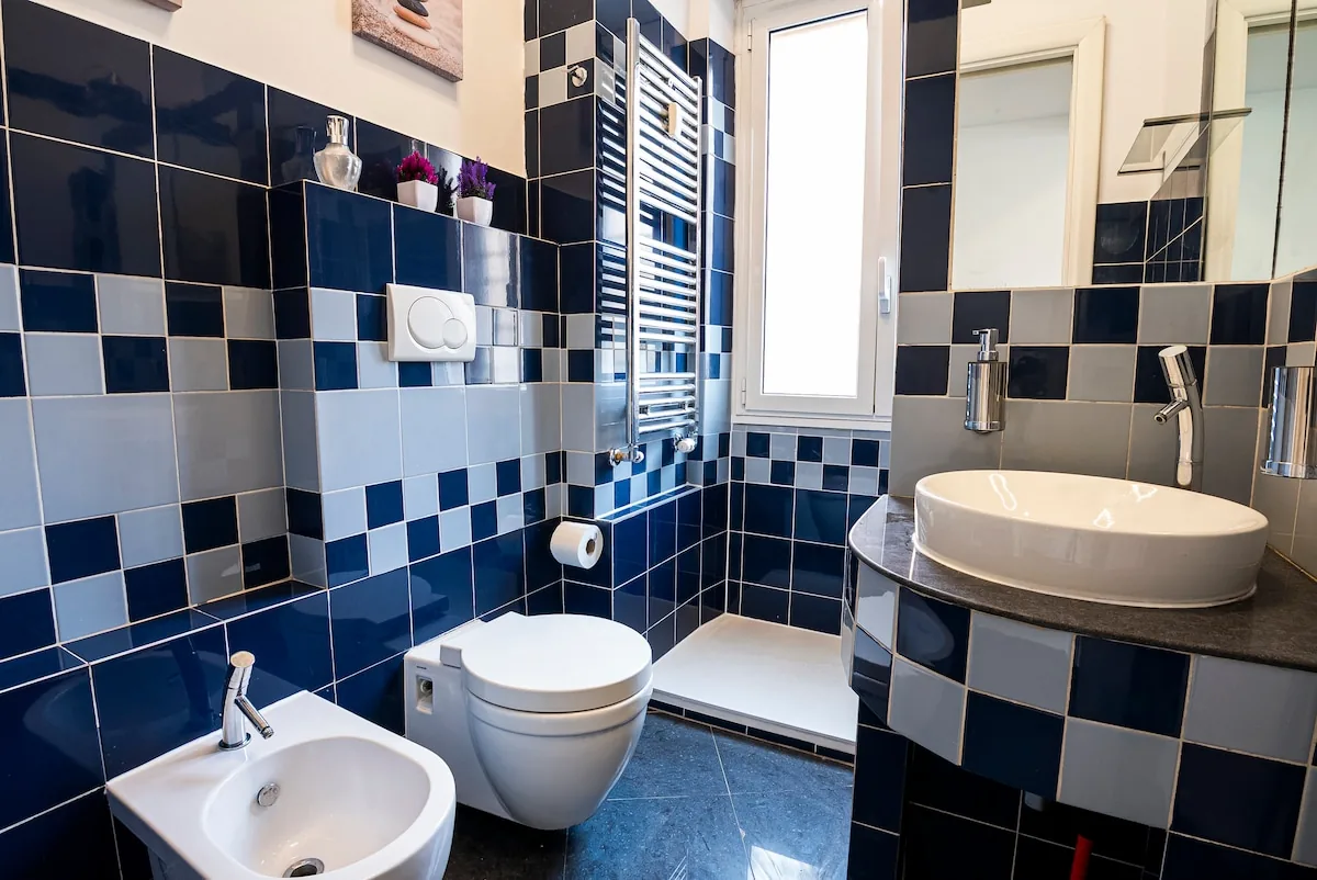 Modern bathroom · Large shower